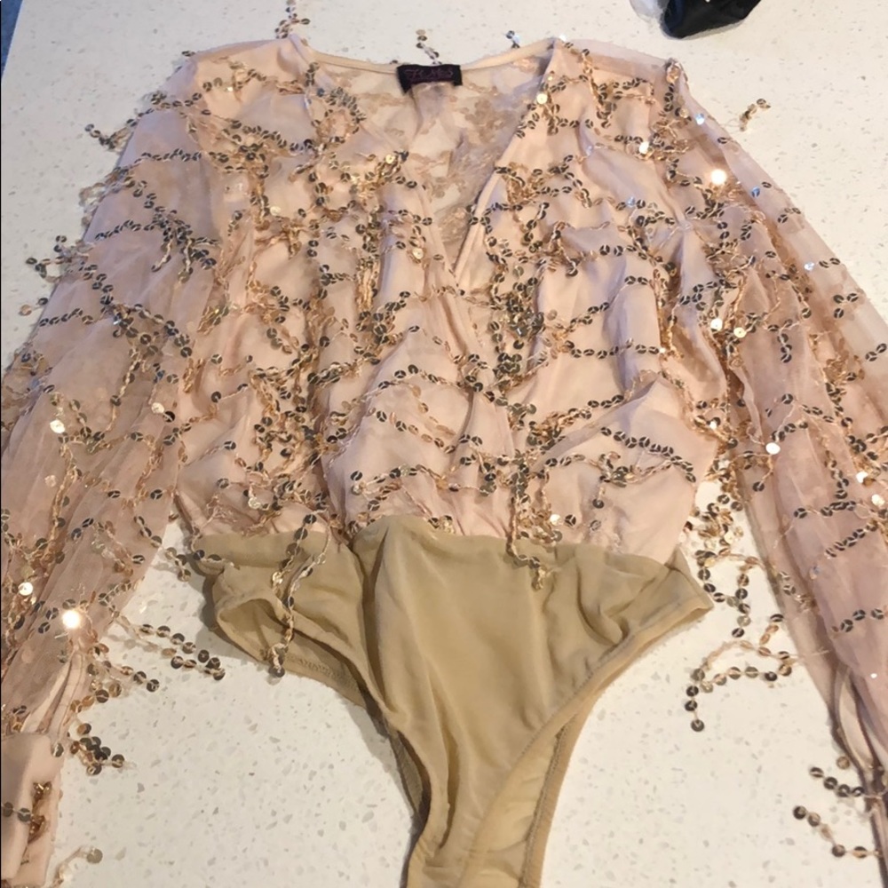 Medium hot miami styles sequin body suit